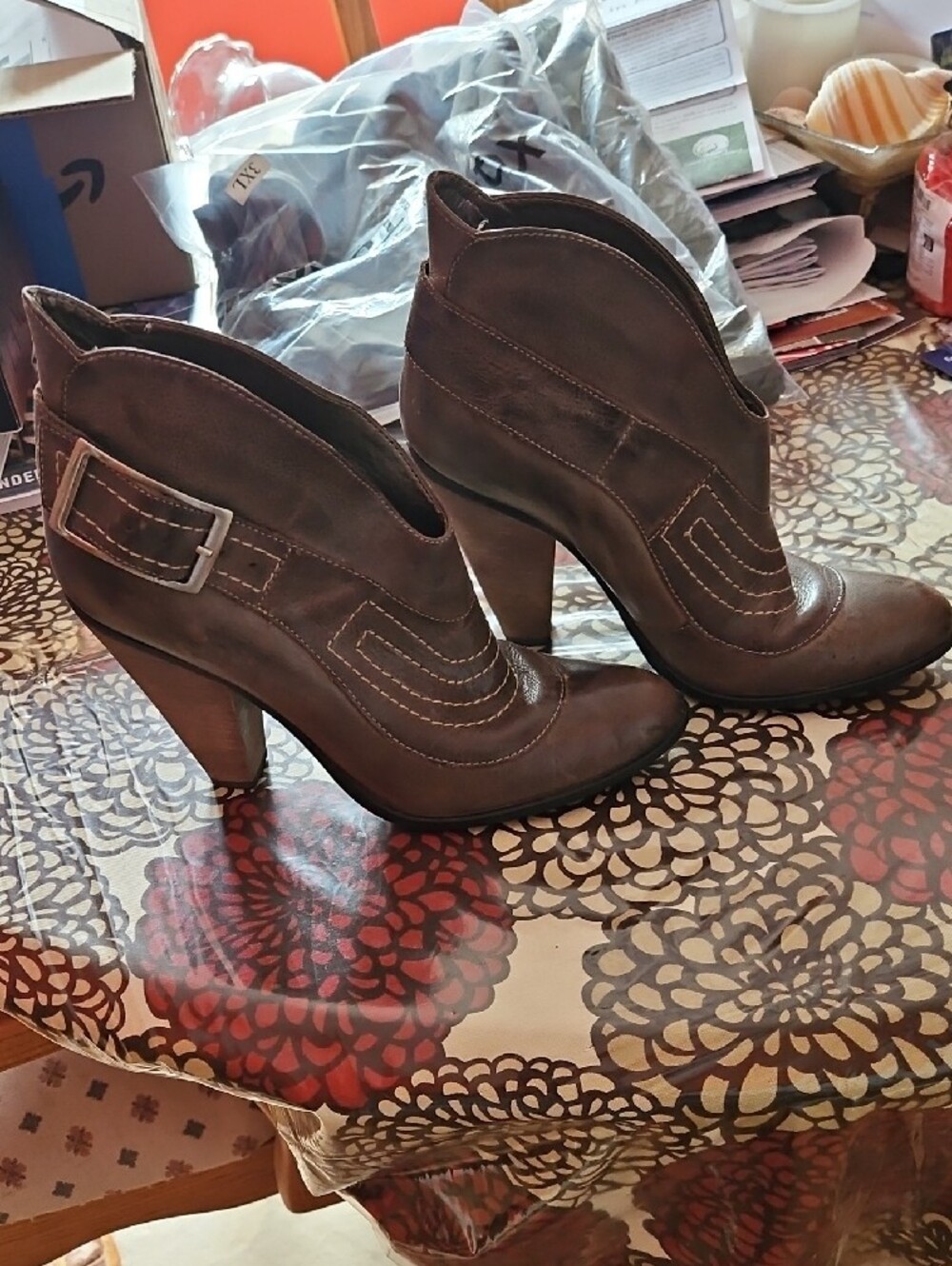 Carlos Santana Bandit Leather Heeled Ankle Boots